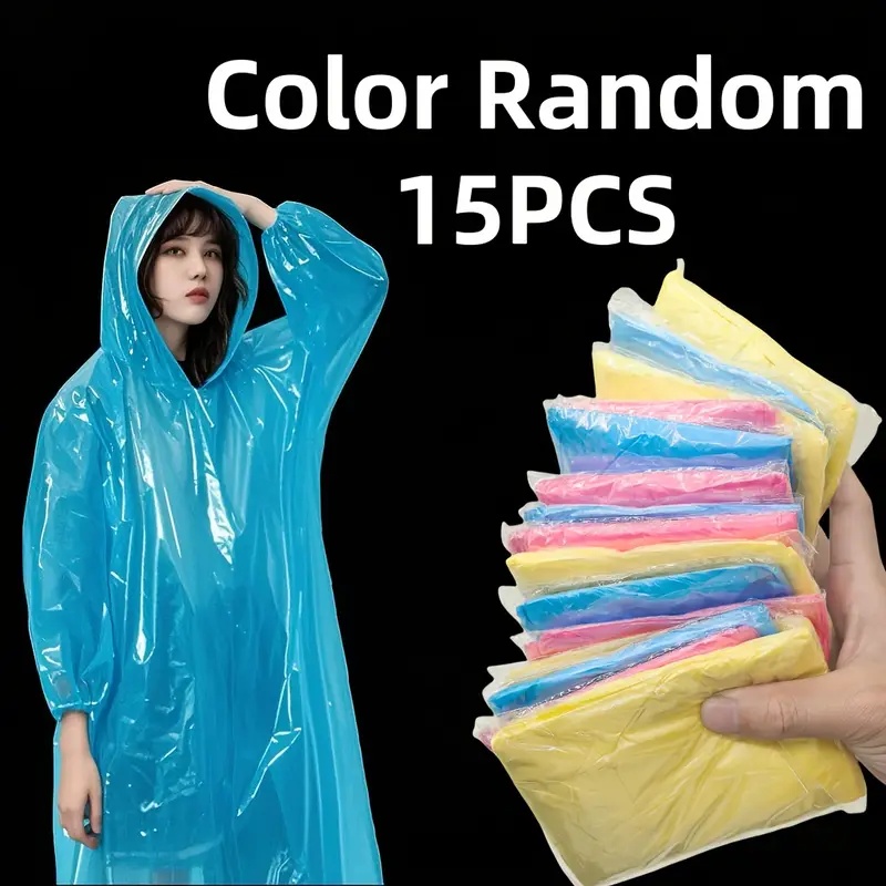 Yellow Cycling Gear - 15/30Pcs Random Color Disposable Transparent Rain