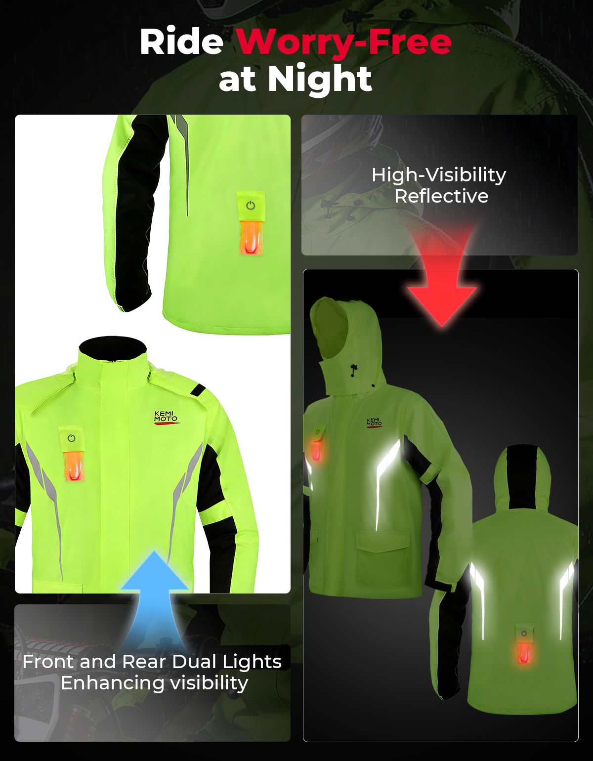 KEMIMOTO Unisex Waterproof Rai - Cycling Gear Jacket review and price