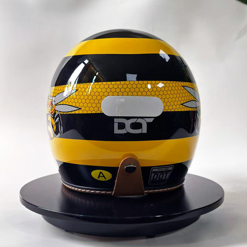 New Retro Motorcycle Helmet Ye - Yellow Cycling Gear review and price
